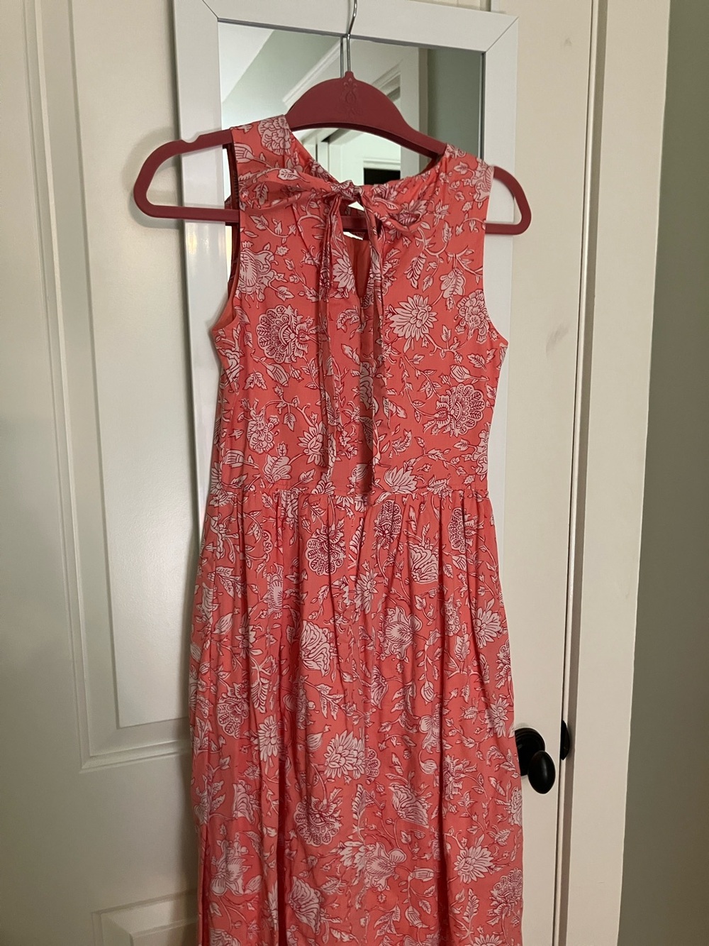 J. Crew Coral Pink Floral Midi Dress - Picture 3 of 7